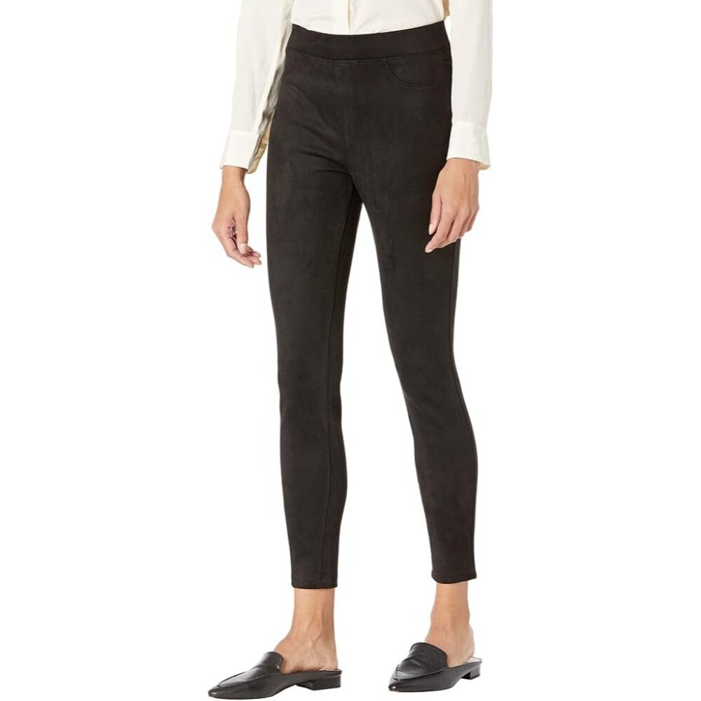 Anthropologie Sanctuary Womens Black Runway Faux Suede Pull-On Leggings Small